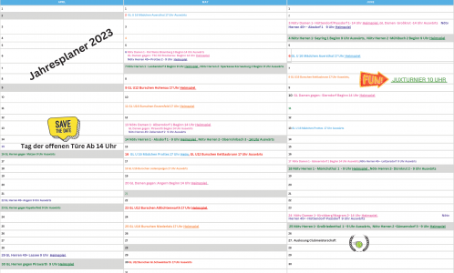 UTC Gaweinstal Jahresplaner 2023