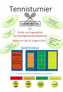 Erstes Tennisturnier für Kinder und Jugendliche in Gaweinstal